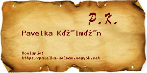 Pavelka Kálmán névjegykártya